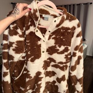 Ariat Brown and White Fleece Pullover